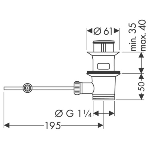 Komplet odpływowy HANSGROHE do umywalki G11/4 automatyczny, chrom 94139000