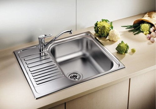 Zlewozmywak stalowy BLANCO TIPO 45 S MINI 60x50 cm, bez korka aut., stal matowa 516524
