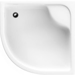 Brodzik półokrągły SCHEDPOL DANTE 80x41cm, z siedziskiem, biały 3.022