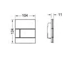 Przycisk spłukujący do pisuaru TECE SQUARE 3/6l, czarny, szkło czarne 9242809