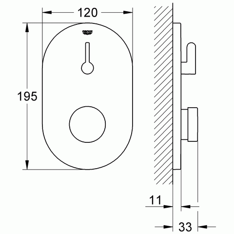 Bateria-natryskowa-GROHE-EUROSMART-COSMOPOLITAN-T-samozamykająca-chrom-36321000