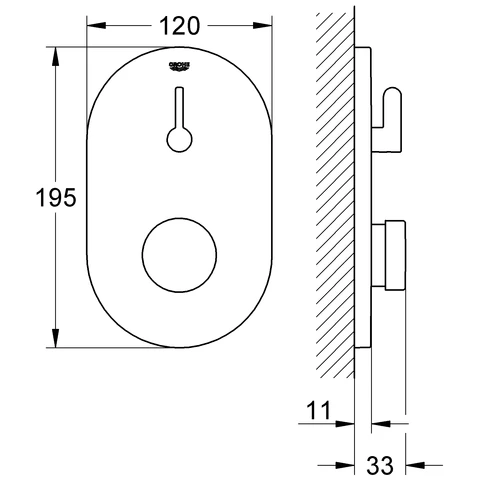 Bateria-natryskowa-GROHE-EUROSMART-COSMOPOLITAN-T-samozamykająca-chrom-36321000