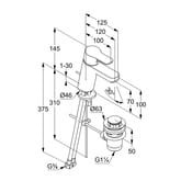 Bateria umywalkowa KLUDI PURE&EASY stojąca, z korkiem, chrom 372820565