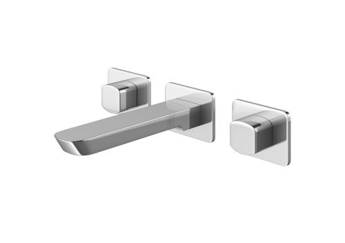Bateria umywalkowa KOHLMAN FOXAL podtynkowa 17cm; 3 rozety/pokrętła chrom QW190F