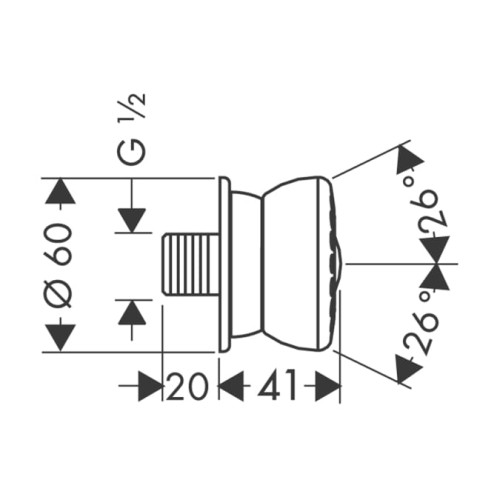 Dysza boczna HANSGROHE BODYVETTE chrom 28466000