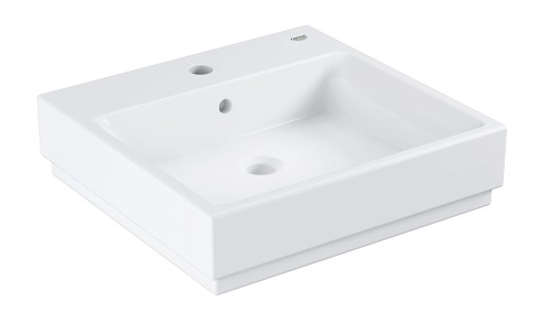 Umywalka ścienna GROHE CUBE CERAMIC 50x49cm. z Otworem, z Przelewem, Biały Pure Guard - 3947400H