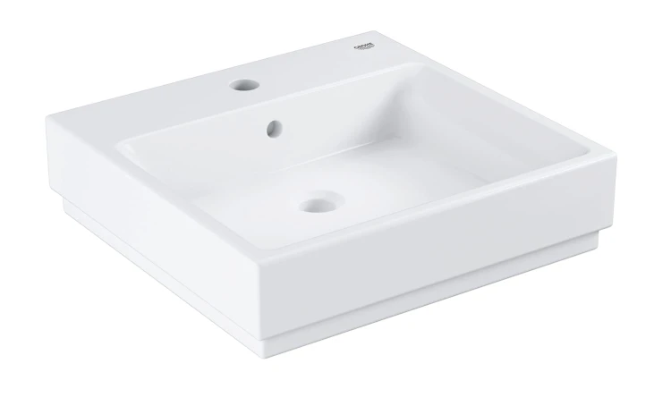 Umywalka ścienna GROHE CUBE CERAMIC 50x49cm. z Otworem, z Przelewem, Biały Pure Guard - 3947400H