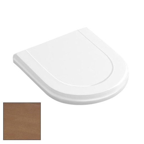 Deska WC VILLEROY&BOCH HOMMAGE do kompaktu, drewniana, zawiasy mosiężne, orzech 99266600