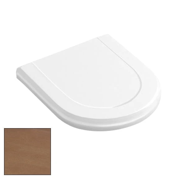 Deska WC VILLEROY&BOCH HOMMAGE do kompaktu, drewniana, zawiasy mosiężne, orzech 99266600