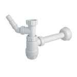 Półsyfon umywalkowy McALPINE butelkowy, plastikowy, z odejściem, biały HC2WM-32