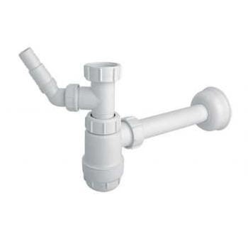 Półsyfon umywalkowy McALPINE butelkowy, plastikowy, z odejściem, biały HC2WM-32