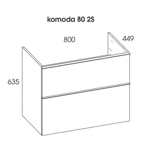 Komoda ELITA LOOK 80x45cm, wisząca 2S, anthracite 167094