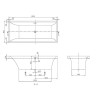 Wanna prostokątna VILLEROY&BOCH SQUARO 180x80cm, quaryl, biała UBQ180SQR2V-01