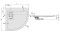 Brodzik półokrągły SANPLAST SPACE 100x100x3cm, akrylowy, biały 615110034001000