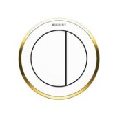 Przycisk spłukujący GEBERIT typ 01 pneumatyczny, biały złocony 116.055.KK.1