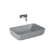 Umywalka nablatowa ELITA NOMIA 50x39cm, bez otworu, bez przelewu, light grey matt 145087