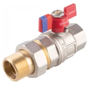 Zawór kulowy FERRO F-POWER 3/4" GZ/GW, z motylkiem ze śrubunkiem KFPS2