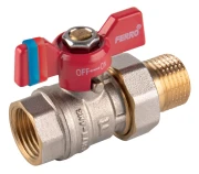 Zawór kulowy FERRO F-COMFORT 3/4" z śrubunkiem GW/GZ, z motylkiem KFCS2