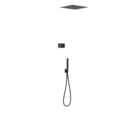 Komplet prysznicowy TRES SHOWER TECHNOLOGY Blue Edition podtynkowy z termostatem i zestawem wannowym, czarny/czarny mat 09288552NM