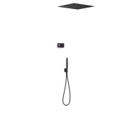 Komplet prysznicowy TRES SHOWER TECHNOLOGY Blue Edition podtynkowy z termostatem i zestawem wannowym, czarny/czarny mat 09288561NM
