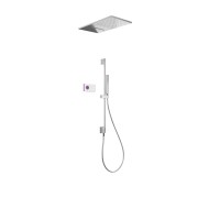 Komplet prysznicowy TRES SHOWER TECHNOLOGY Blue Edition podtynkowy z termostatem wężem i słuchawką, biały/chrom 09286307