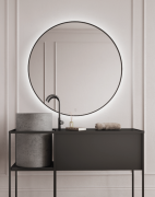 Lustro HOZZE VALENCIA 80cm, oświetlenie LED, aluminium, czarne mat 500-020