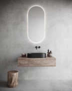 Lustro HOZZE HOLI  50x110cm, oświetlenie LED, mata grzewcza, aluminium, czarne mat 500-027