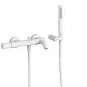 Bateria wannowa TRES STUDY z zestawem prysznicowym biały mat 26117001BM