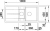 Zlewozmywak granitowy BLANCO METRA 6 S 100x50 cm, z korkiem aut., tartufo, PuraDur 517354