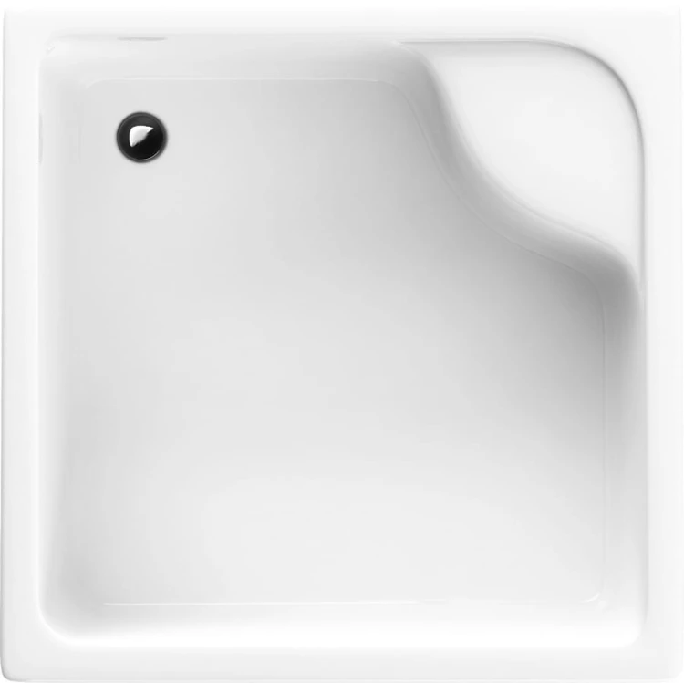 Brodzik kwadratowy SCHEDPOL DANTE 80x41cm, z siedziskiem, biały 3.032