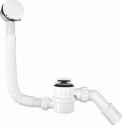 Syfon wannowy MCALPINE z mechanizmem napełniającym, korek klik-klak biały HCN2600CC-15MM-WH
