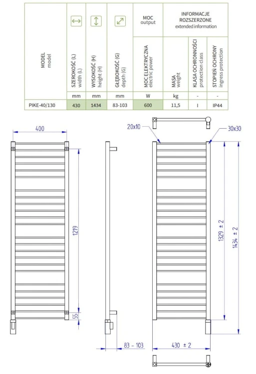 Grzejnik-elektryczny-INSTAL-PROJEKT-PIKO-ELECTRO-43x1329cm-moc-600W-czarny-matowy-PIKE-40-130C31+GH-04C2