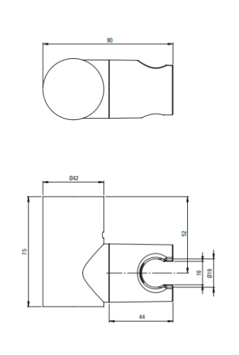 Uchwyt punktowy  DEANTE  ROUND stal szczotkowana  ANO F21U.png