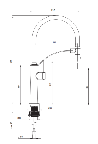 Bateria kuchenna DEANTE CORDA z elastyczną wylewką stal szczotkowana BRC F72M.png