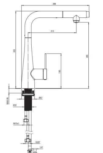 Bateria kuchenna DEANTE ERIDAN z wyciąganą wylewką titanium BRE D75M.png