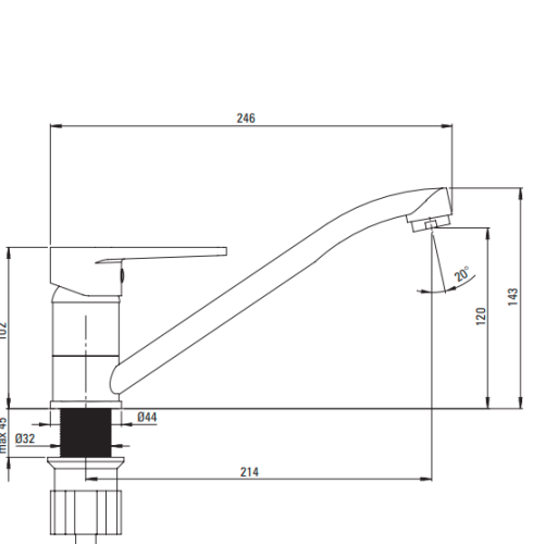 Bateria kuchenna  DEANTE TUBO chrom  BUT 060M.png