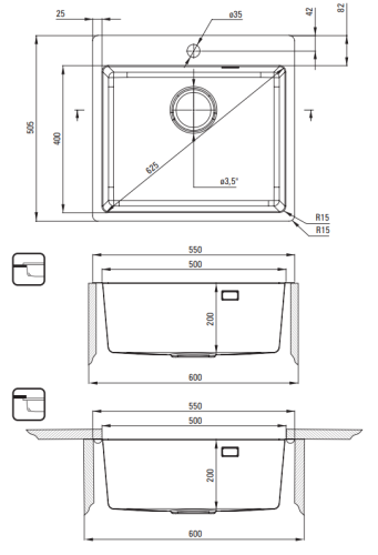 Zlewozmywak DEANTE OLFATO PRECIOUS 55x50,5cm brąz szczotkowany ZPO C10B .png