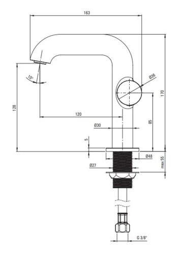 Bateria umywalkowa DEANTE SILIA HEXA stal szczotkowana BHS F24M.webp