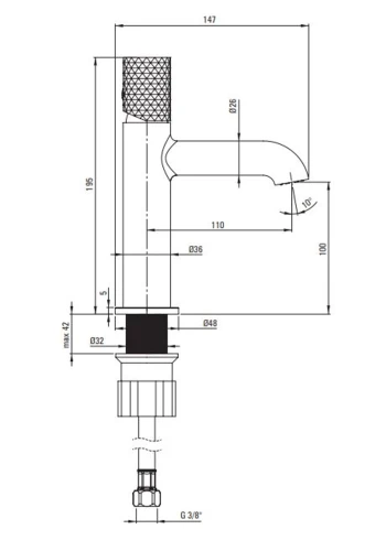 Bateria umywalkowa DEANTE SILIA HEXA  stal szczotkowana BHS F20M.webp