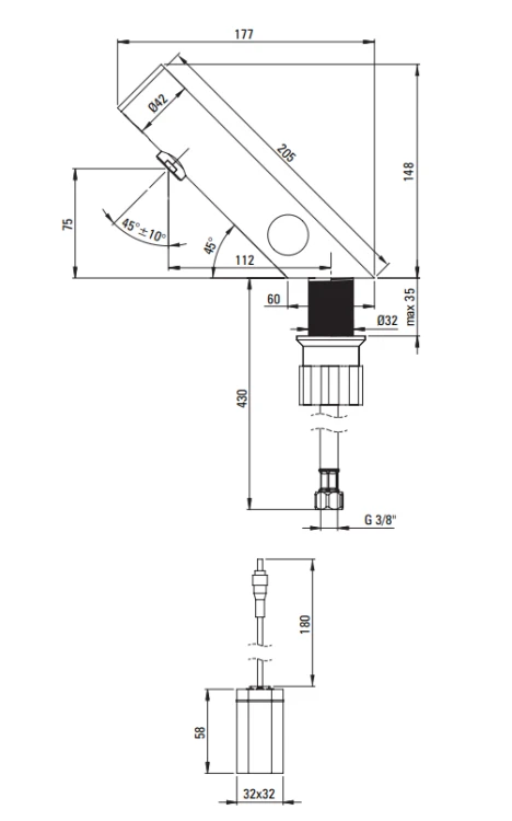 Bateria umywalkowa DEANTE SENSE elektroniczna stal polerowana BQR P29R.png
