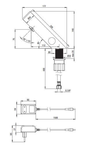 Bateria umywalkowa DEANTE SENSE elektroniczna stal polerowana BQR P29V.png