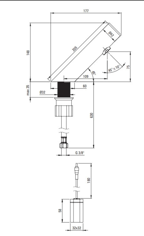 Bateria umywalkowa DEANTE SENSE elektroniczna stal polerowana BQR P28R.png