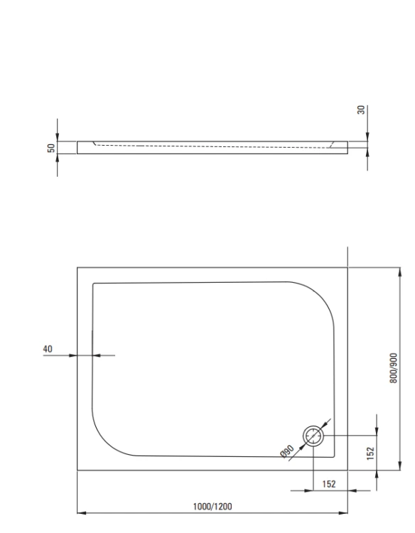 Brodzik prostokątny DEANTE CUBIC 90x100cm biały KTK 045B .png