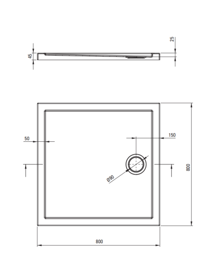 Brodzik kwadratowy  DEANTE PRIZMA 80x80cm biały KTJ 082B.png