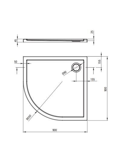 Brodzik półokrągły DEANTE PRIZMA 90cm biały KTJ 093B.png
