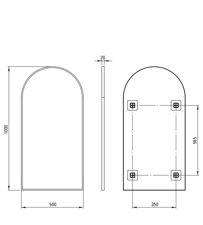 Lustro DEANTE  SILIA 50x100cm nero ADI N851 .png