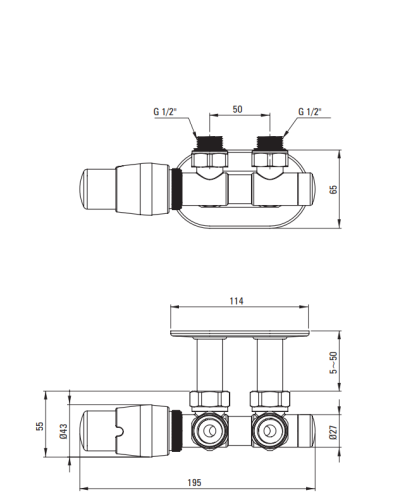 Zawór termostatyczny DEANTE  lewy titanium mat AGI DZL1.png