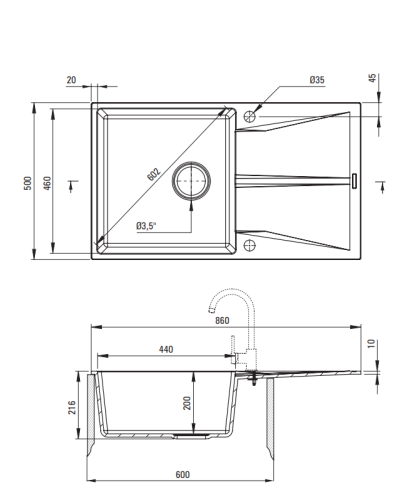 Zlewozmywak DEANTE CORIO 86x50cm grafit ZRC 211A.png