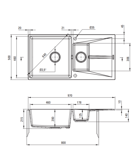 Zlewozmywak  DEANTE CORIO 97x50cm piaskowy ZRC 7513.png