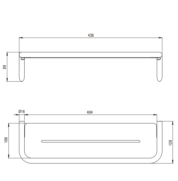 Półka ścienna DEANTE  SILIA bianco ADI A511.png